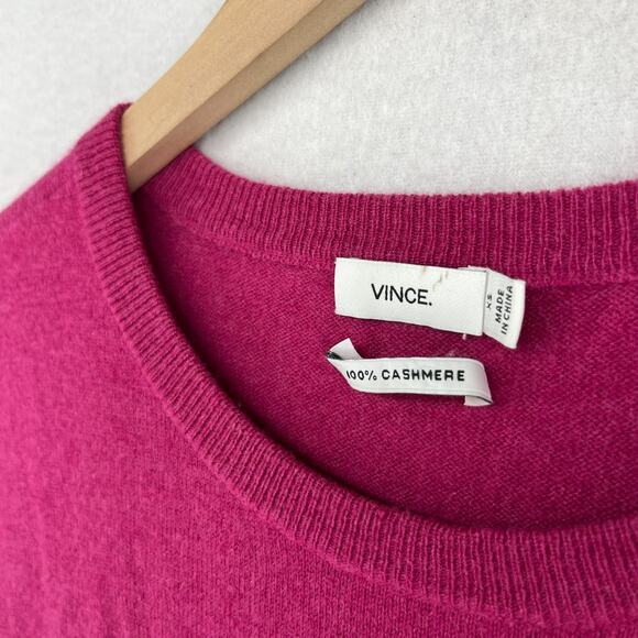 VINCE Cashmere Sweater Womens XS 100% Luxury Tunic Jumper Pullover Pink - Picture 10 of 15